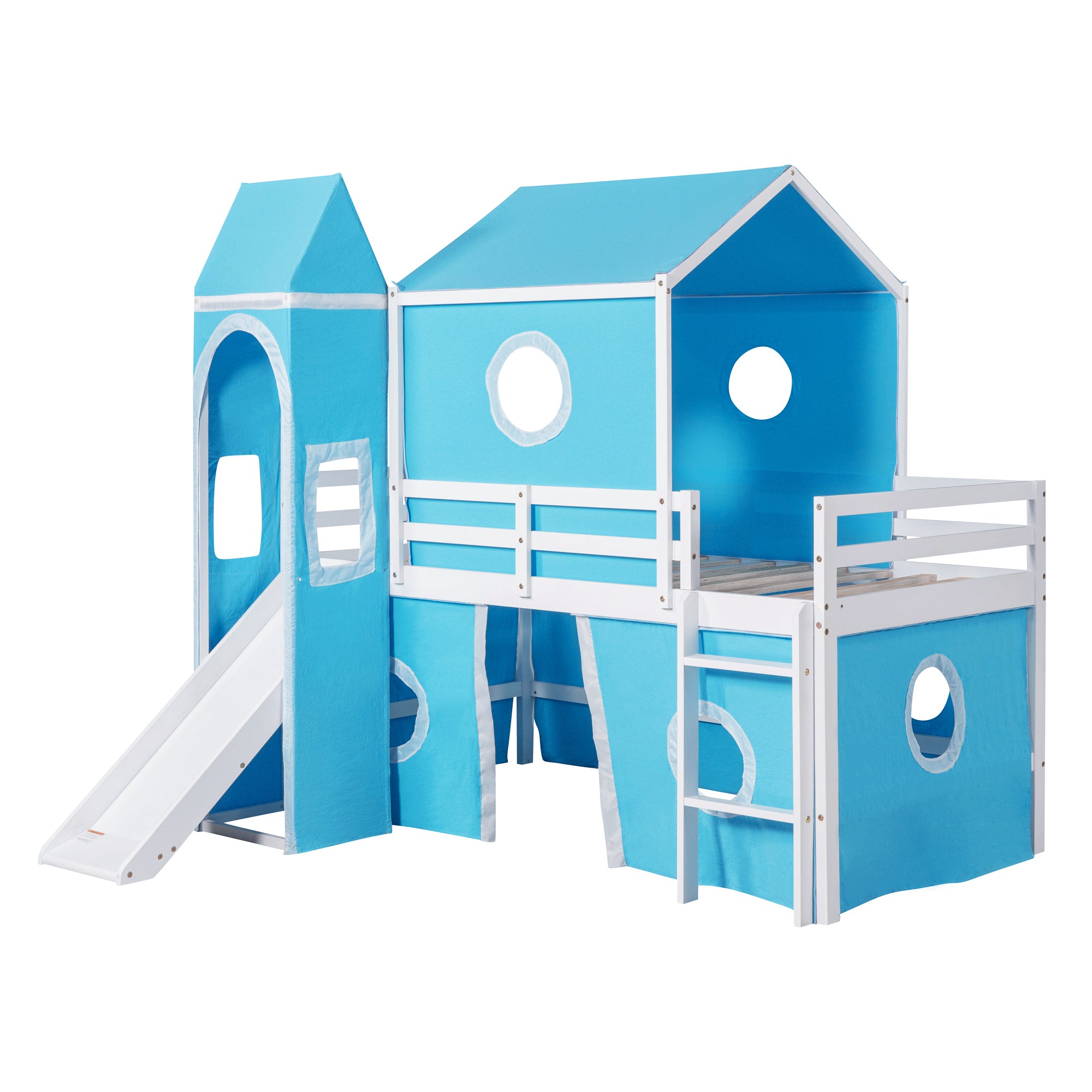 Bunk Bed with Slide, Tent and Tower