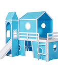 Bunk Bed with Slide, Tent and Tower