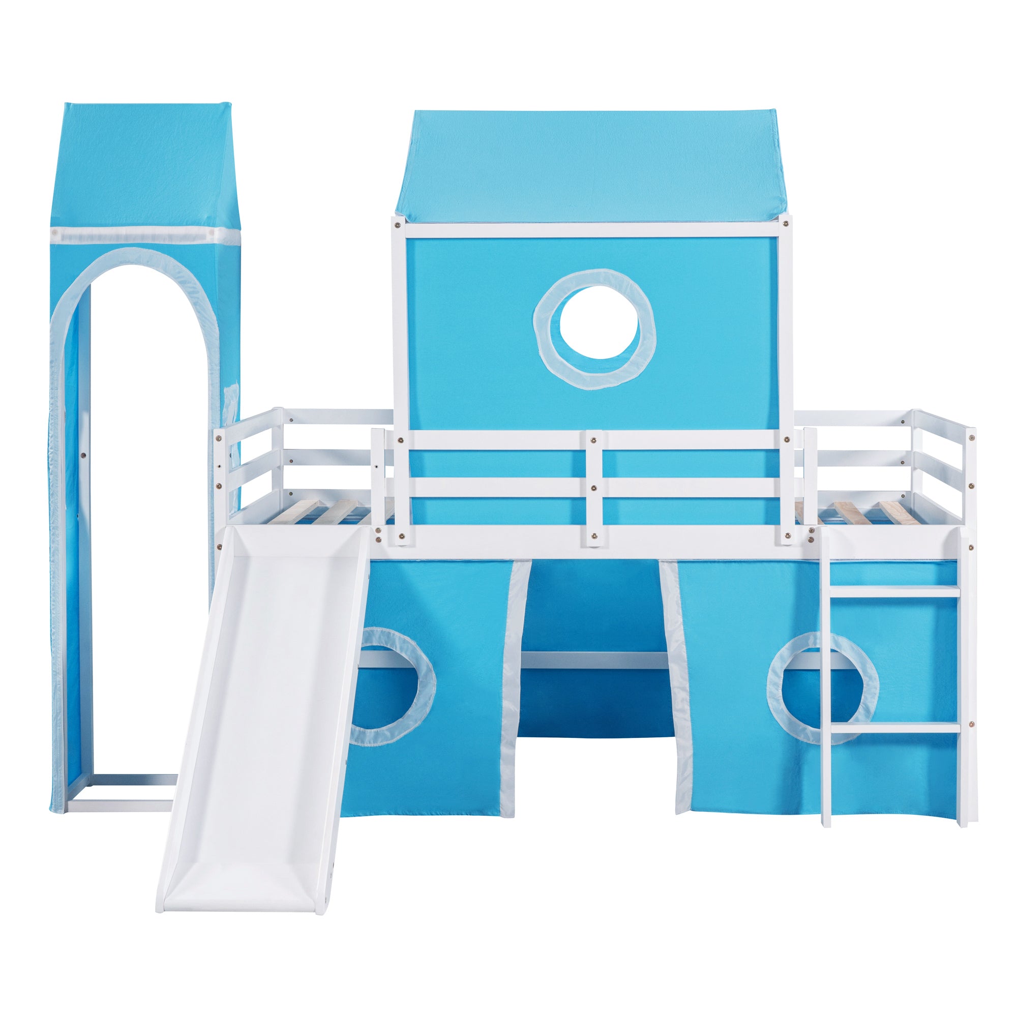 Bunk Bed with Slide, Tent and Tower