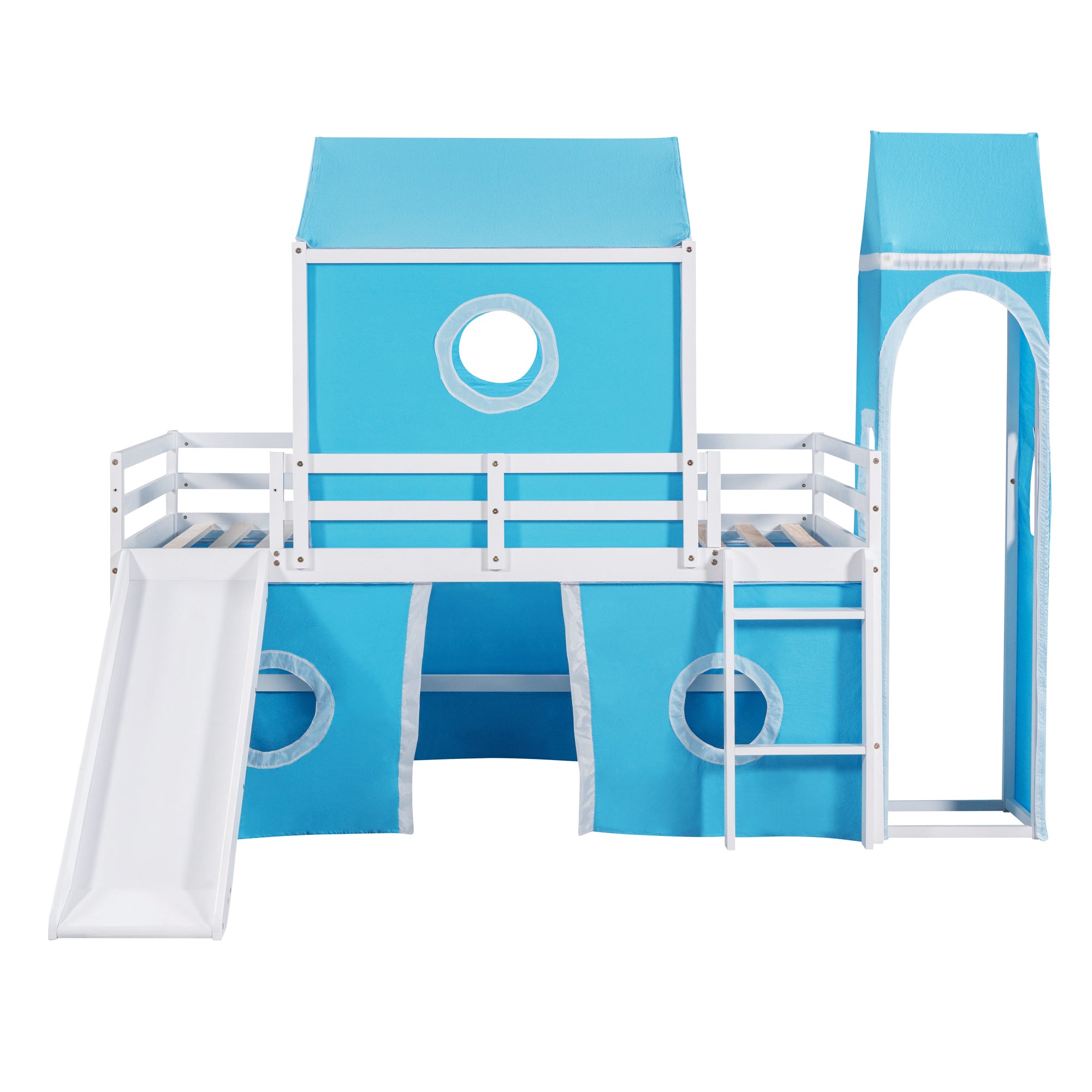 Bunk Bed with Slide, Tent and Tower
