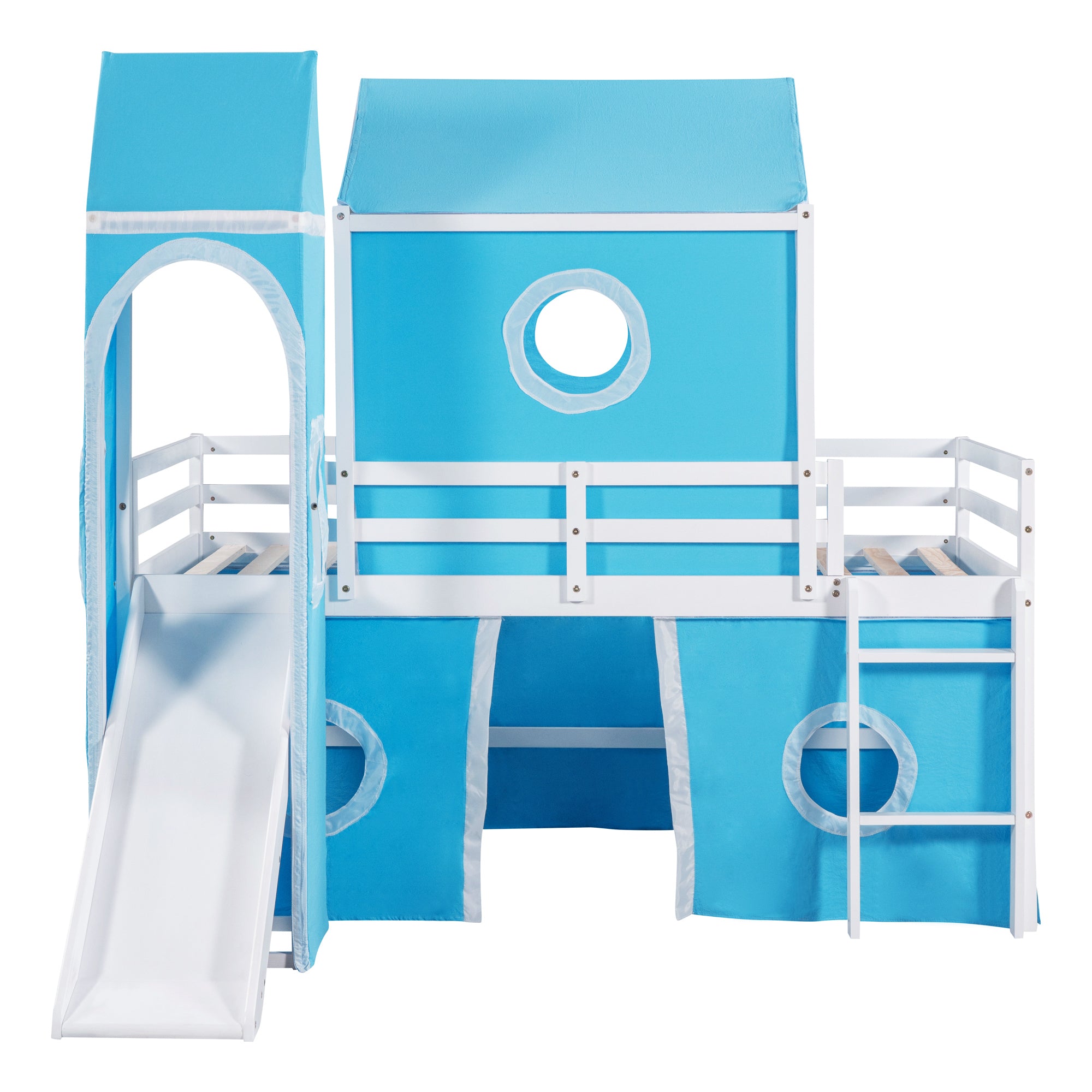 Bunk Bed with Slide, Tent and Tower