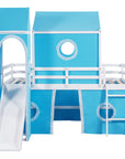 Bunk Bed with Slide, Tent and Tower