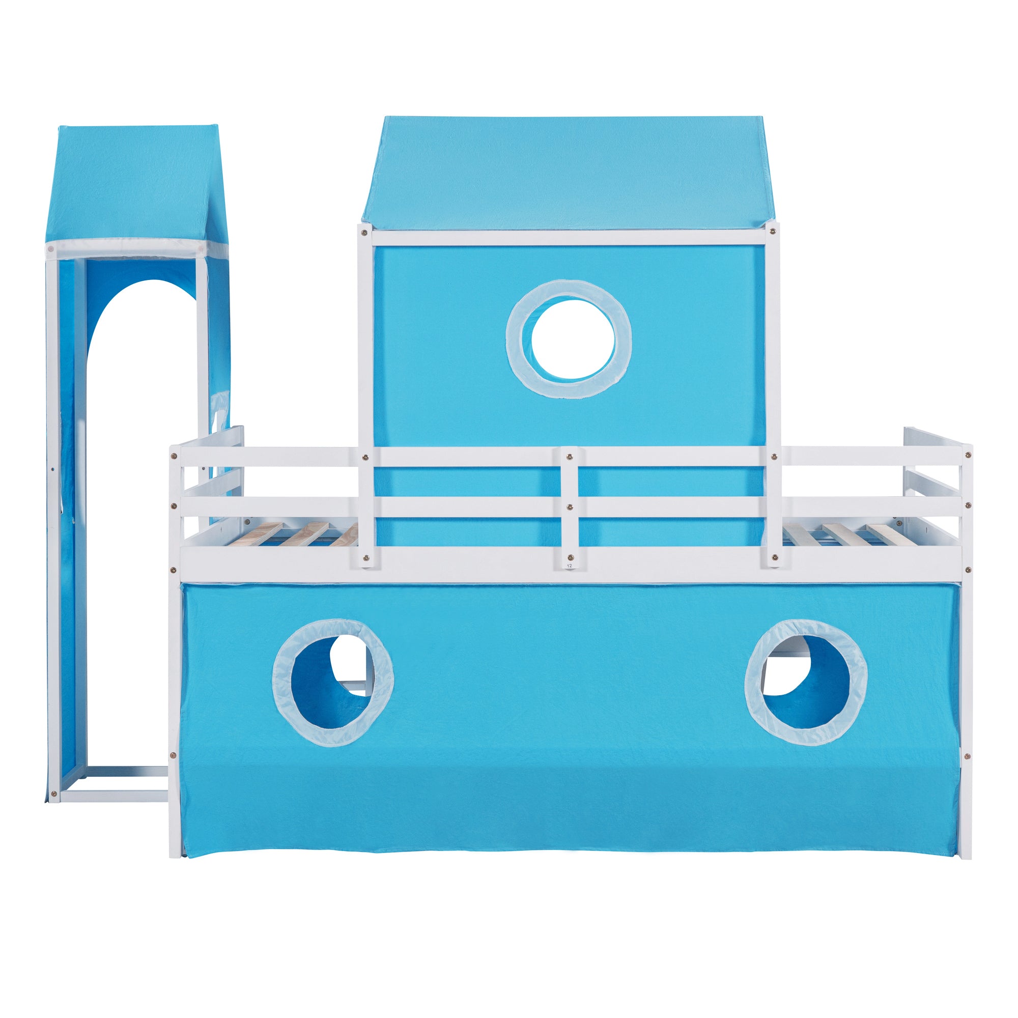 Bunk Bed with Slide, Tent and Tower