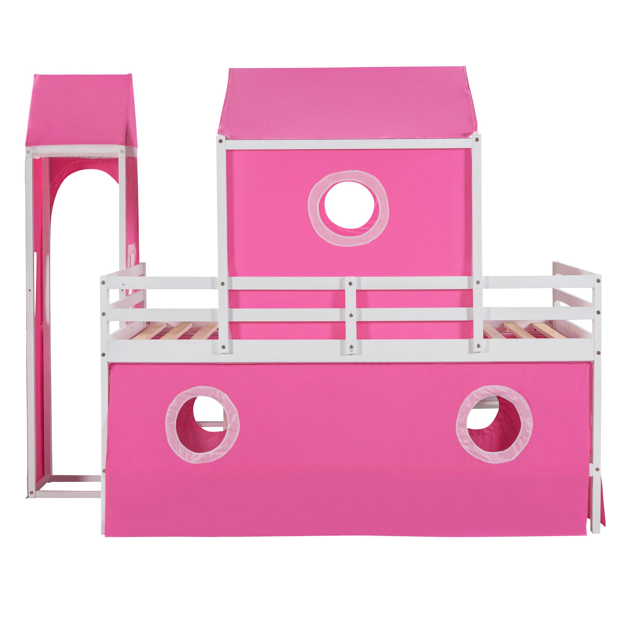 Bunk Bed with Slide, Tent and Tower