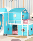 Bunk Bed with Slide, Tent and Tower