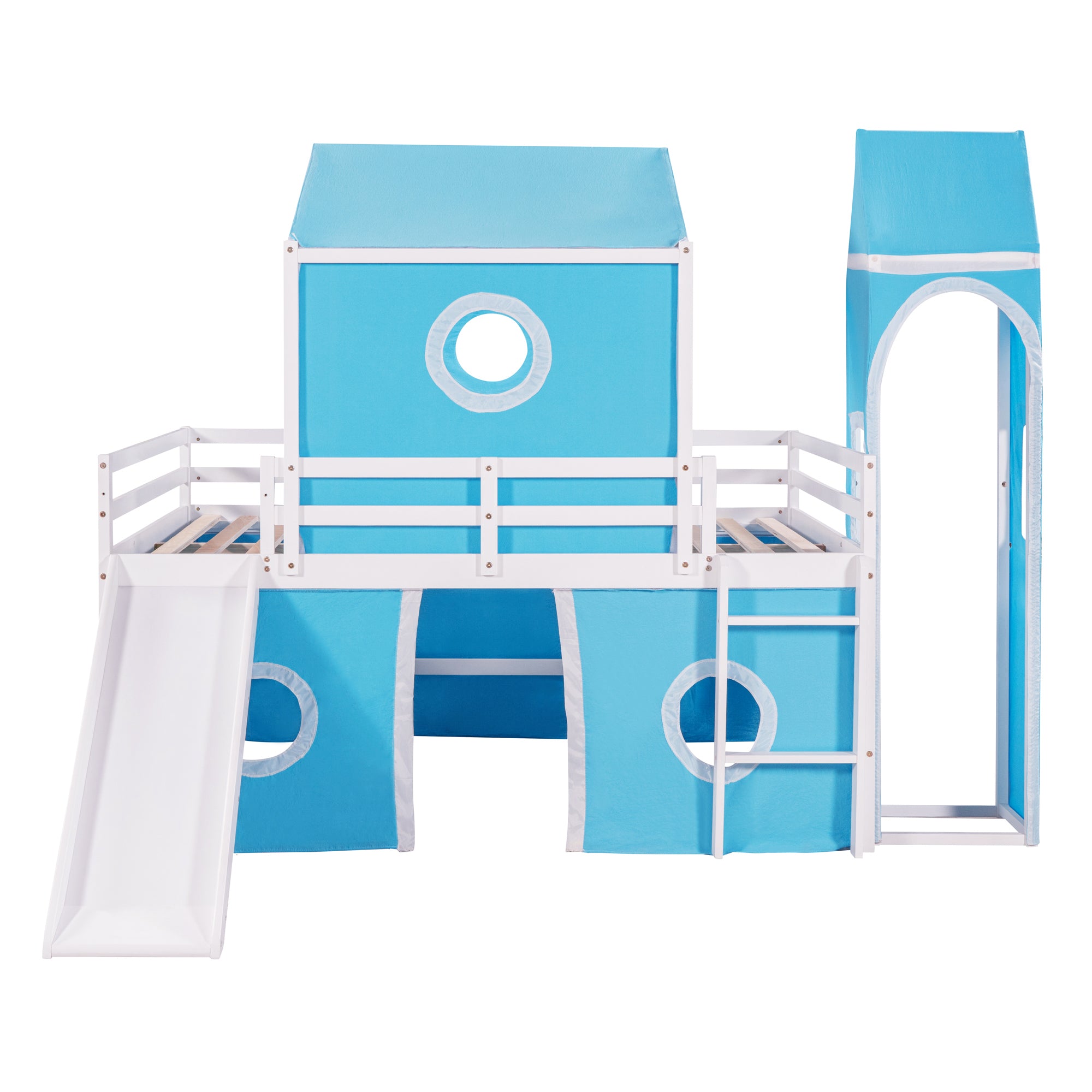 Bunk Bed with Slide, Tent and Tower