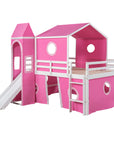 Bunk Bed with Slide, Tent and Tower
