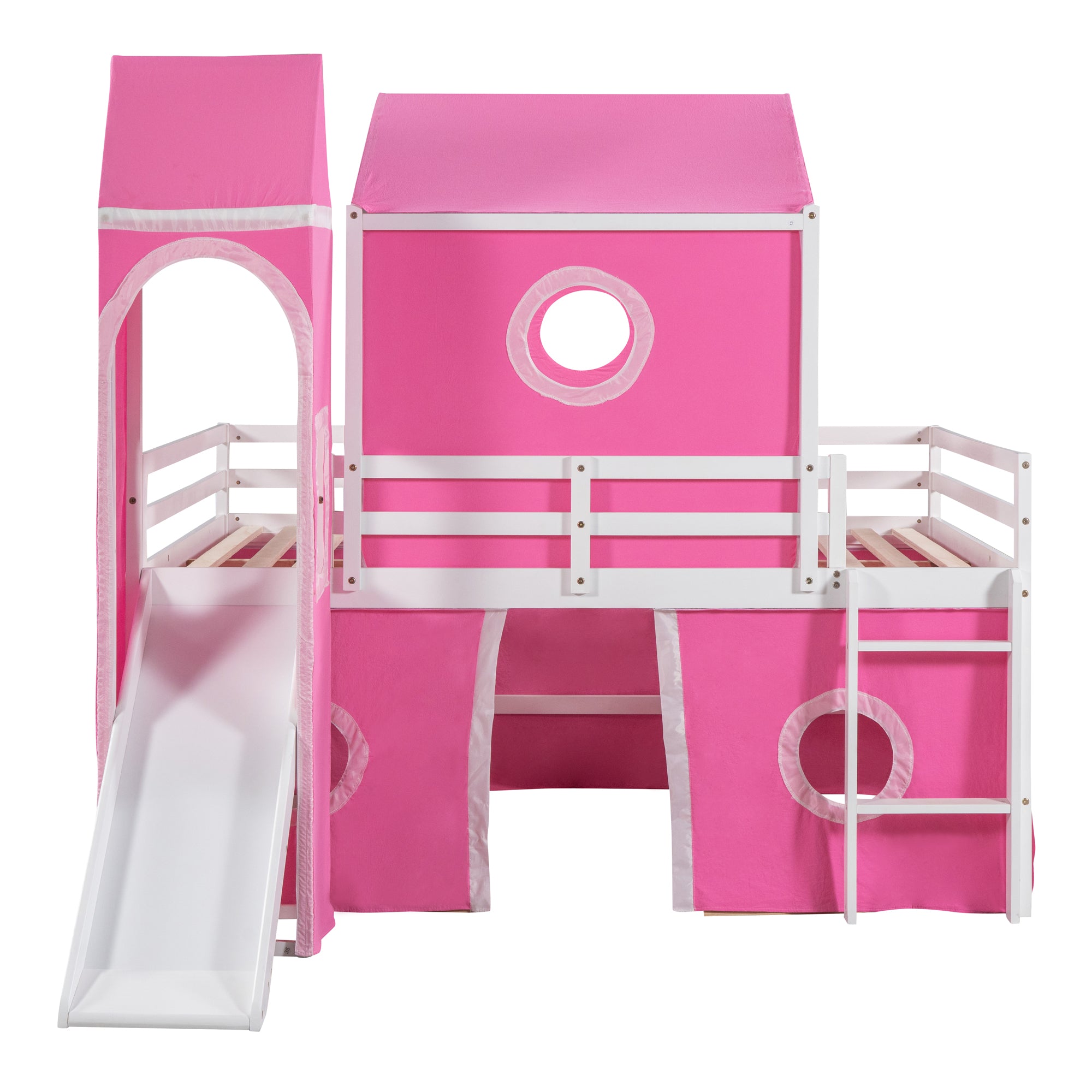 Bunk Bed with Slide, Tent and Tower