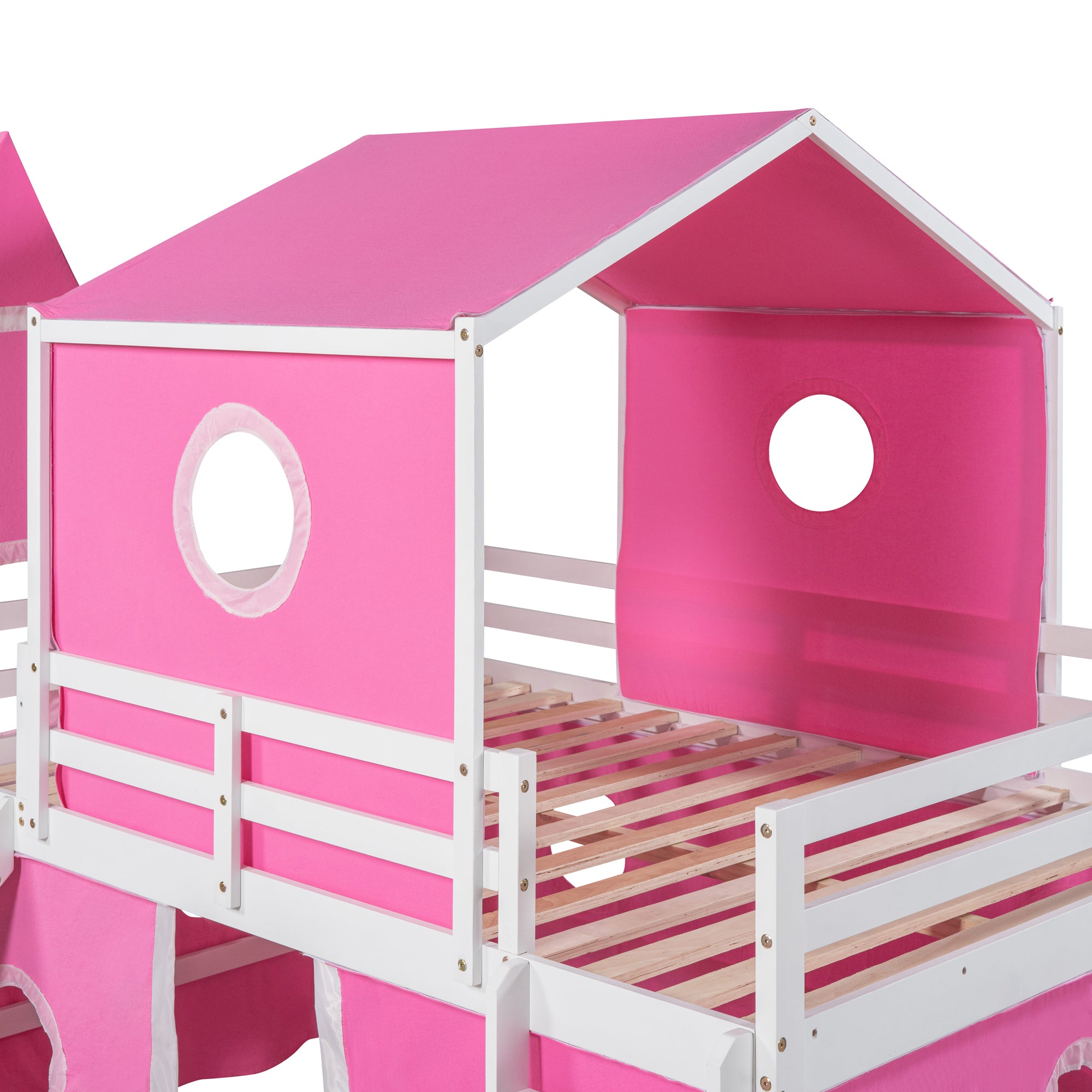 Bunk Bed with Slide, Tent and Tower
