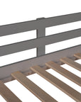 Twin Loft Bed with Slide, House Bed with Slide, Gray