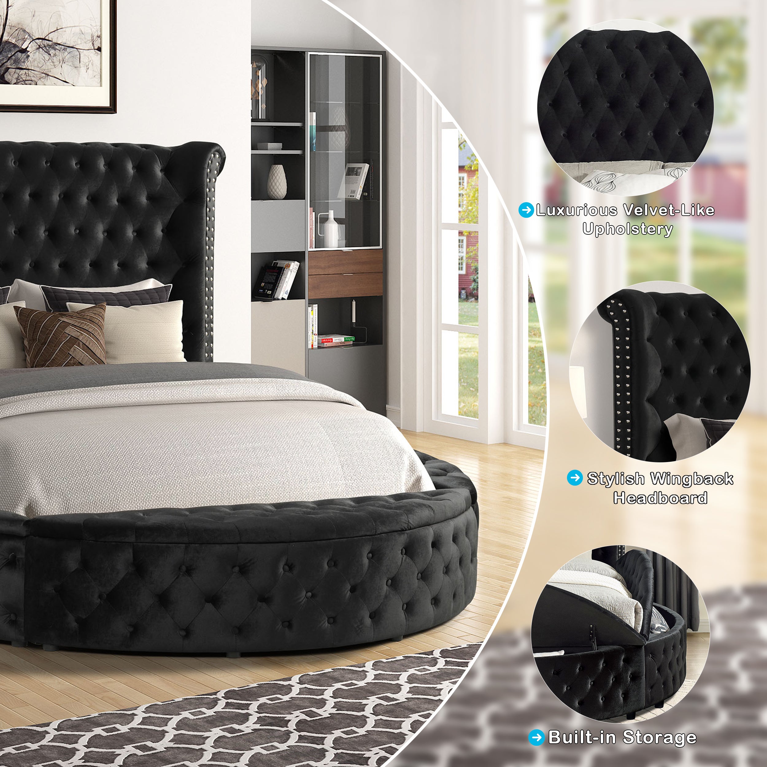 (BonaNest Sample) Vigor Glam Storage Platform Bed